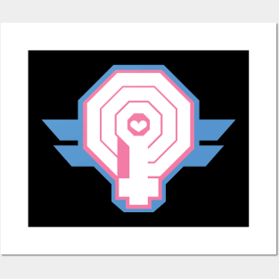 blue and pink women's rights emblem. Posters and Art